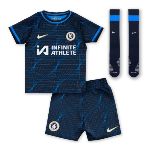 Maillot de foot Chelsea Raheem Sterling #7 Extérieur enfant 2023-24 Manches Courte (+ pantalon court)